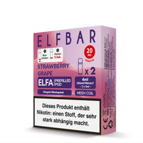 2x Elfbar ELFA CP Prefilled Pod - Strawberry Grape 20mg