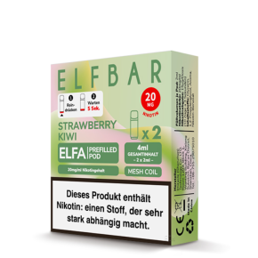 2x Elfbar ELFA CP Prefilled Pod - Strawberry Kiwi 20mg